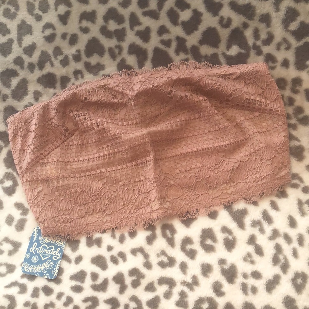 Free People Camila Bandeau Vintage Rose Lace XS